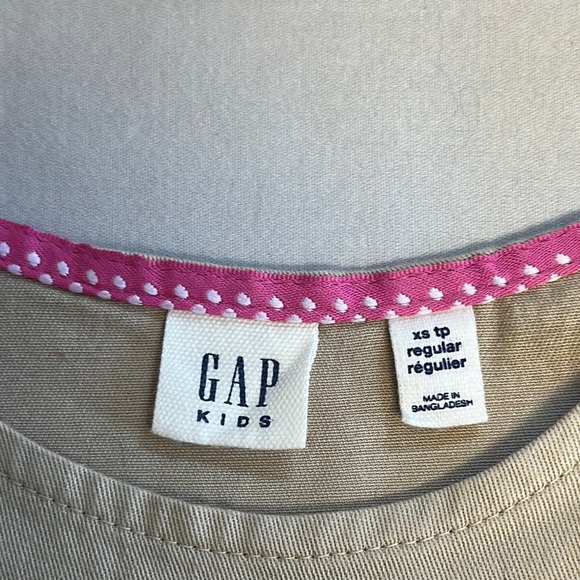 GAP - Tan Sleeveless Cotton Sundress w/ pink trim - Picture 2 of 5
